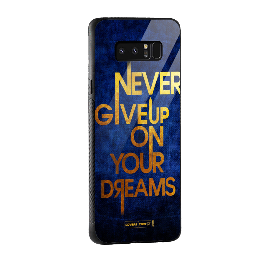 Never Give Up Glass Back Case for Galaxy Note 8