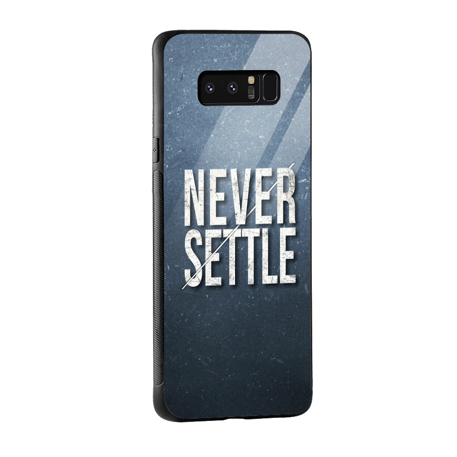 Never Settle Glass Back Case for Galaxy Note 8