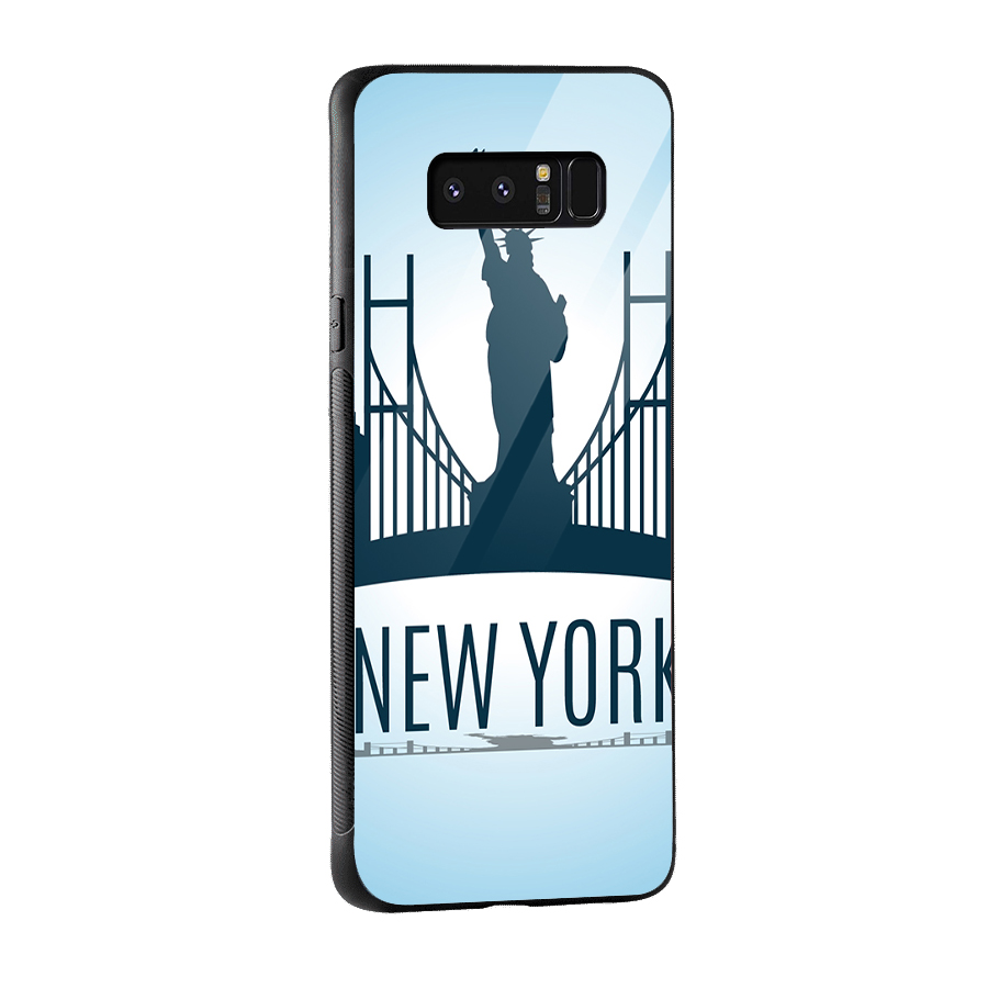 New York Skyline Glass Back Case for Galaxy Note 8
