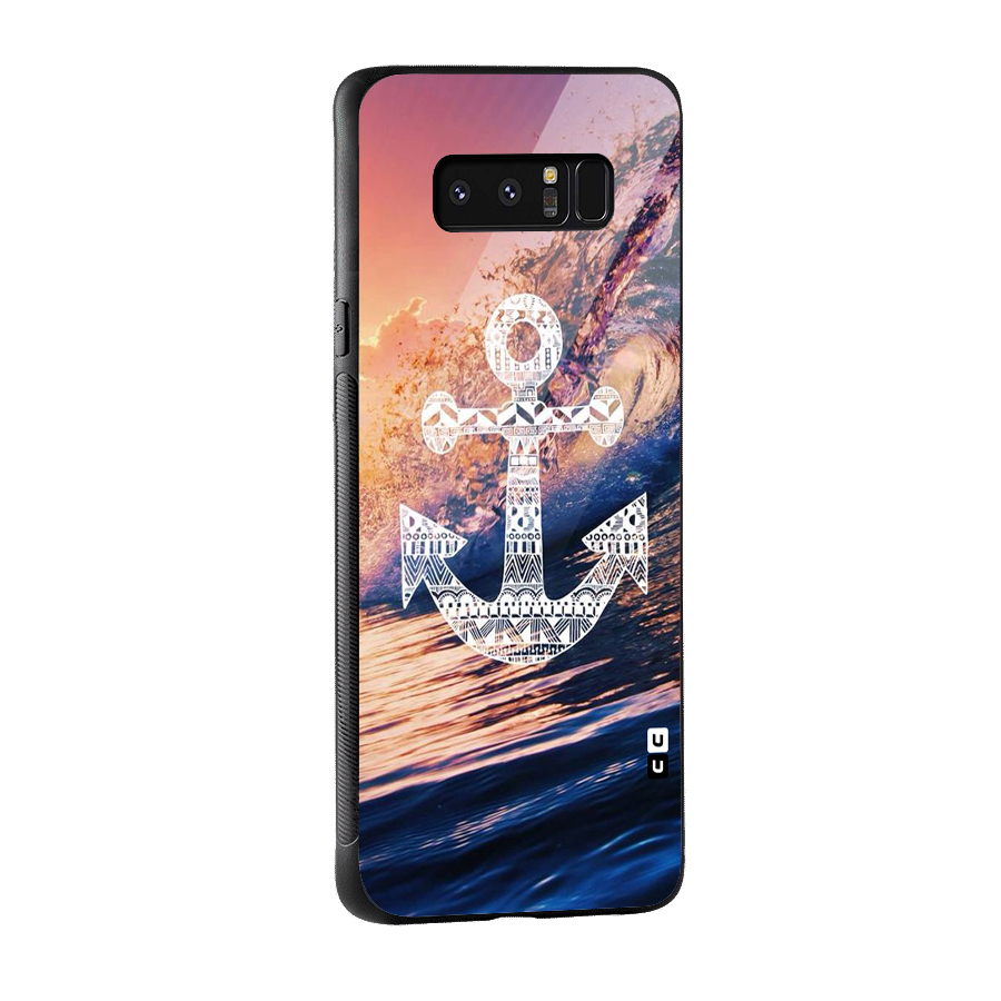 Ocean Anchor Wave Glass Back Case for Galaxy Note 8