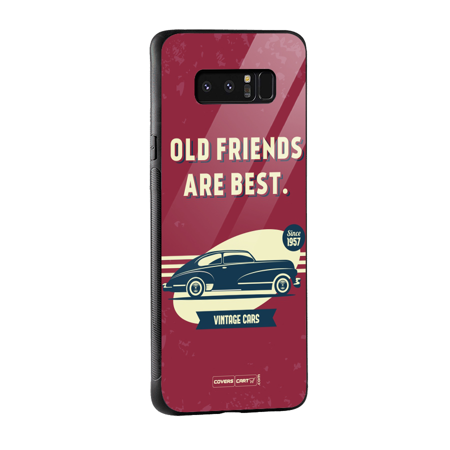 Old Friends Vintage Car Glass Back Case for Galaxy Note 8