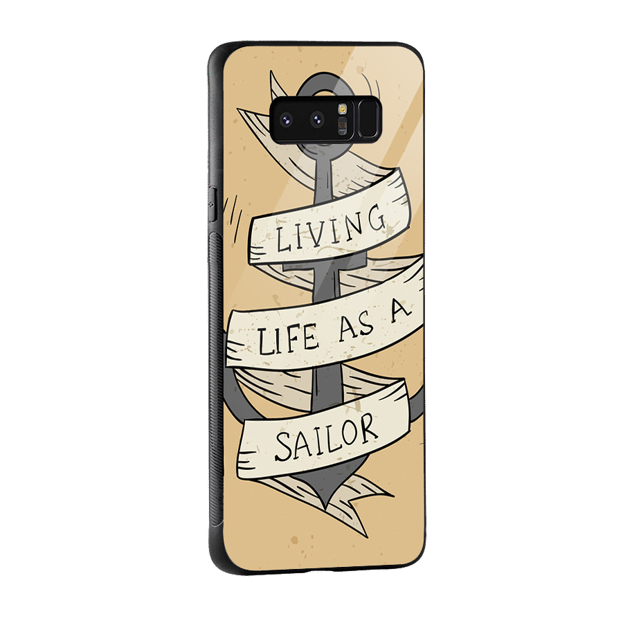 Old School Anchor Glass Back Case for Galaxy Note 8