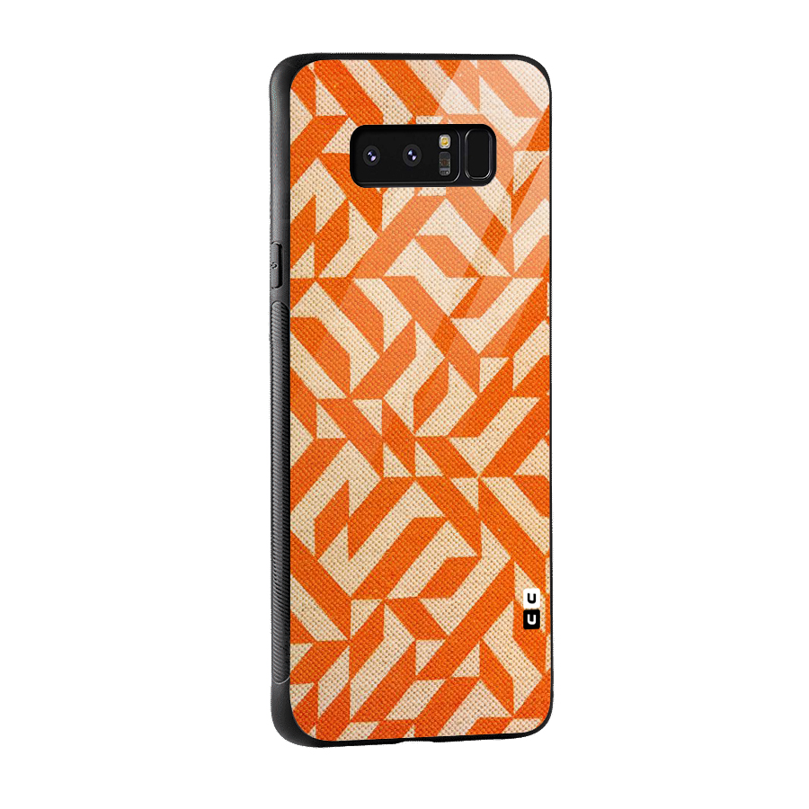 Orange Beige Pattern Glass Back Case for Galaxy Note 8