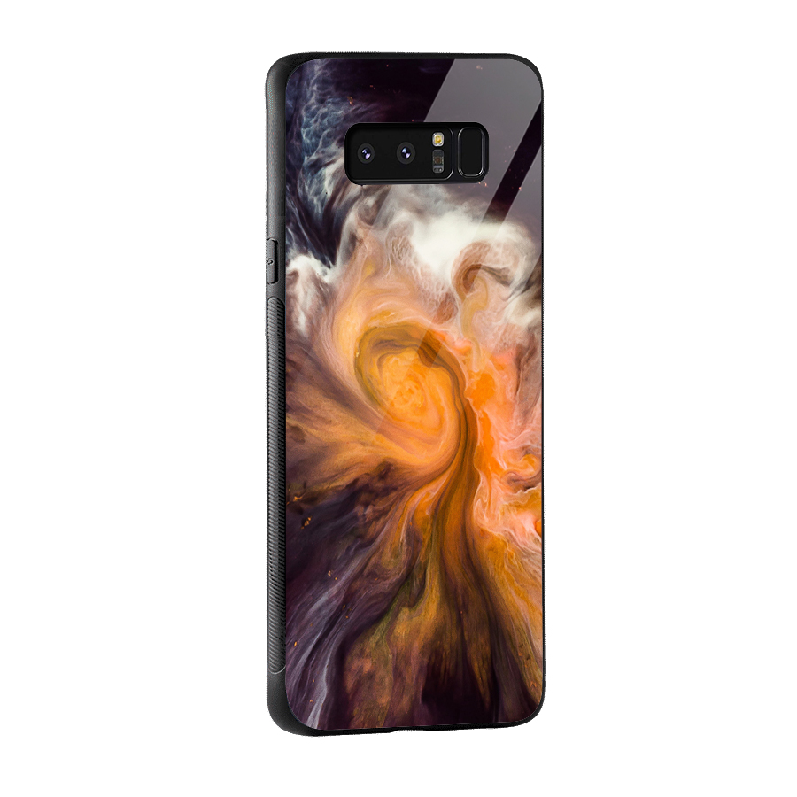 Orange Fusion Glass Back Case for Galaxy Note 8