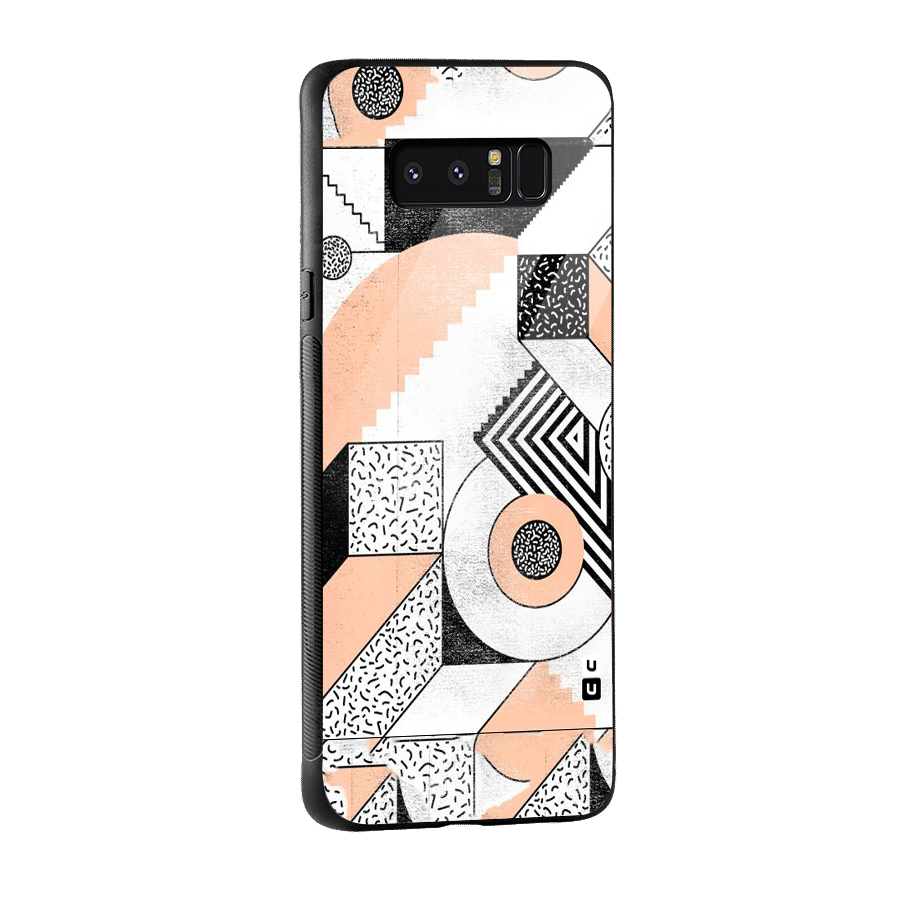 Orange Zig Zag Glass Back Case for Galaxy Note 8