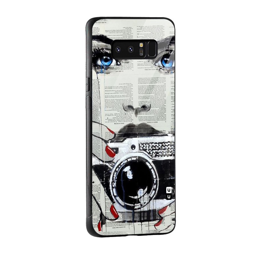 Paper Face Beauty Glass Back Case for Galaxy Note 8