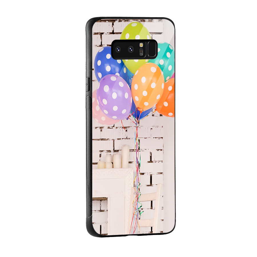 Party Balloons Glass Back Case for Galaxy Note 8