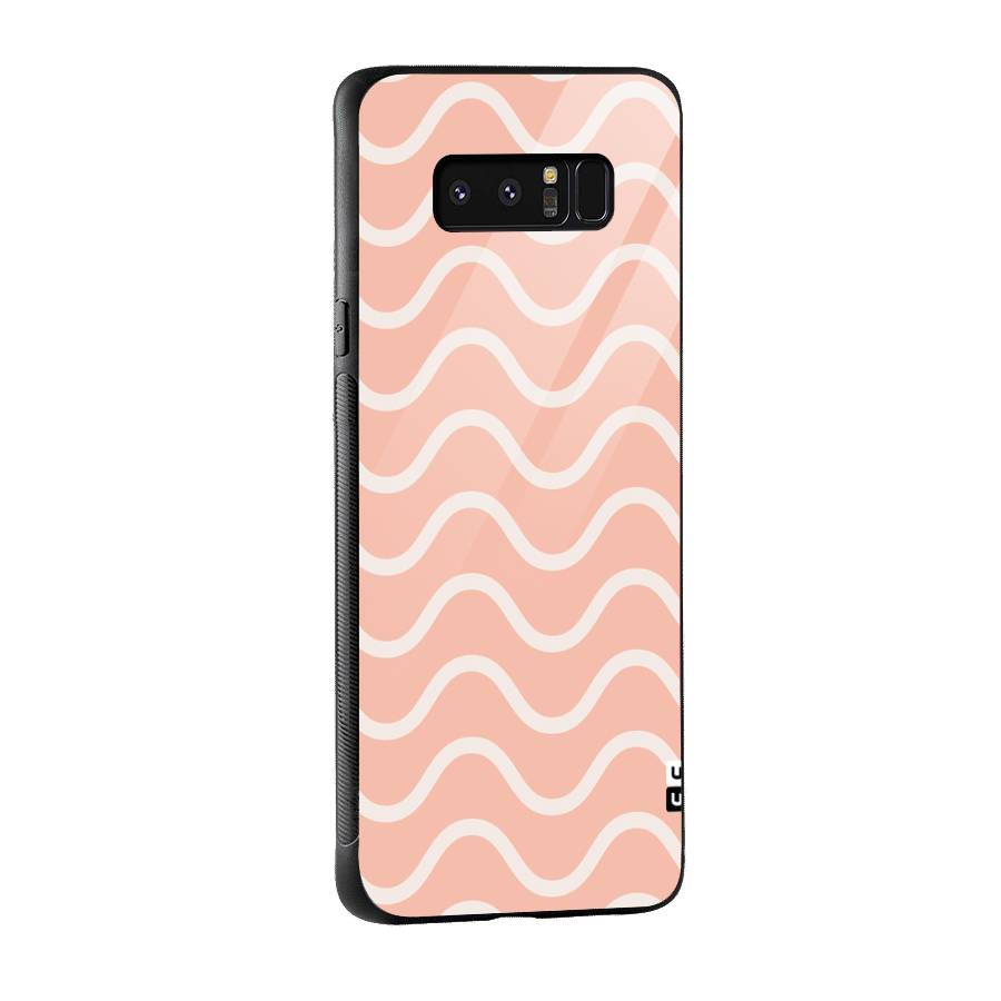 Pastel Peach Waves Glass Back Case for Galaxy Note 8