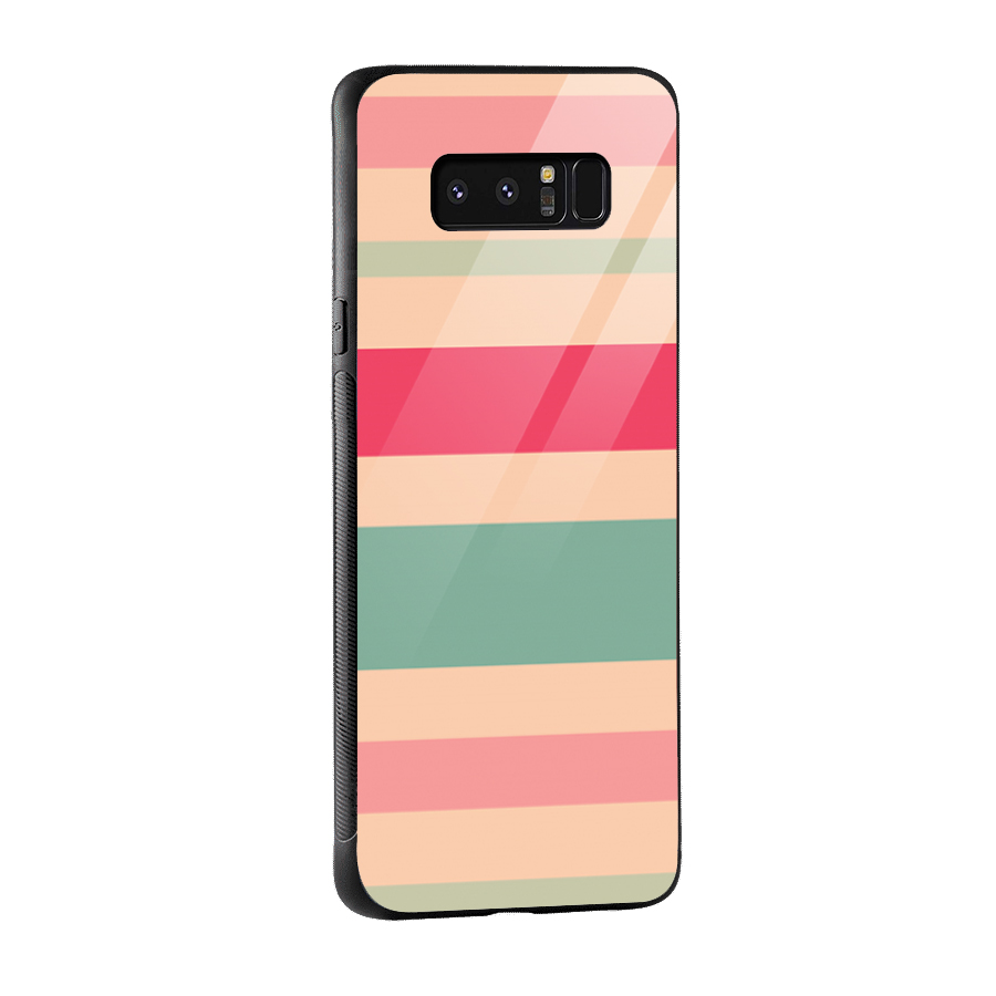 Pastel Stripes Vintage Glass Back Case for Galaxy Note 8