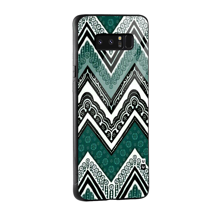 Patterned Chevron Glass Back Case for Galaxy Note 8
