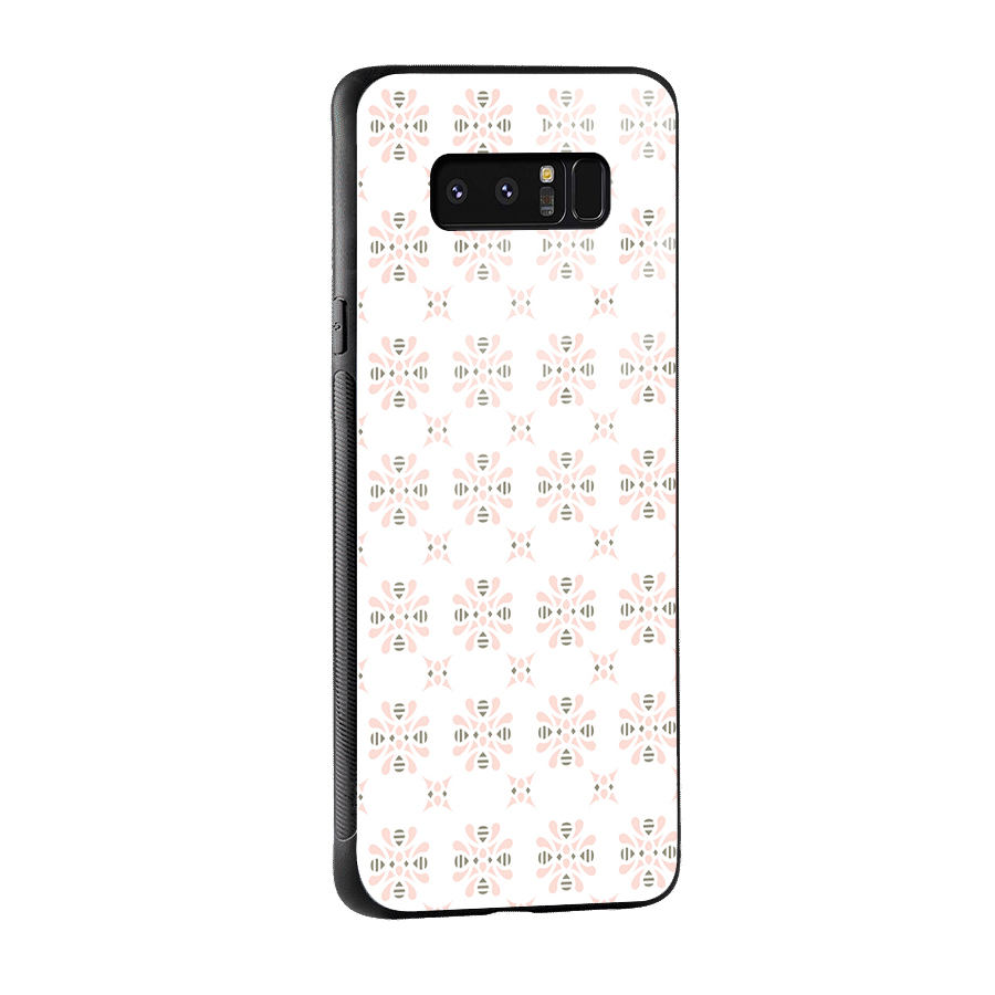 Pink Floral Pattern Glass Back Case for Galaxy Note 8