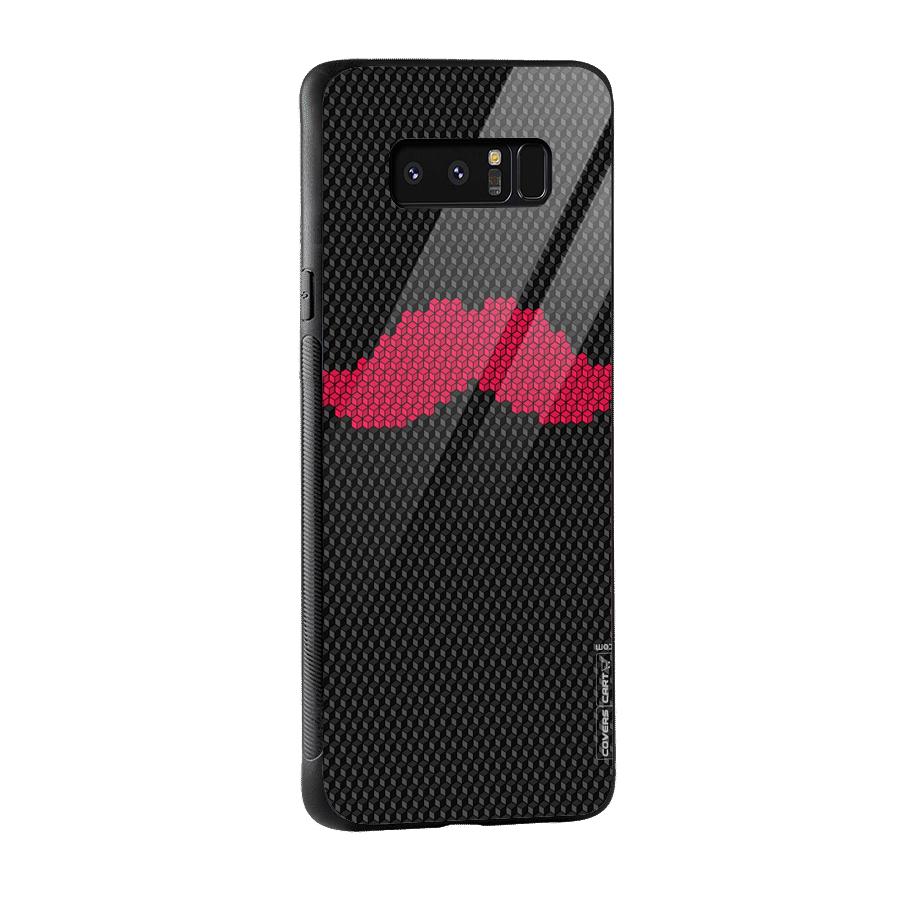 Pink Moustache Glass Back Case for Galaxy Note 8