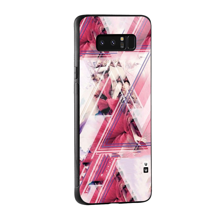 Pink Rose Abstract Glass Back Case for Galaxy Note 8