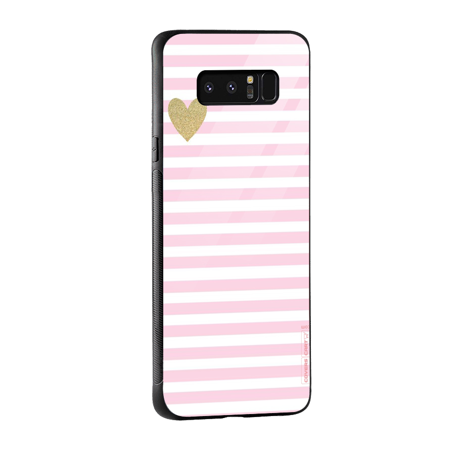 Pink Stripes Glass Back Case for Galaxy Note 8