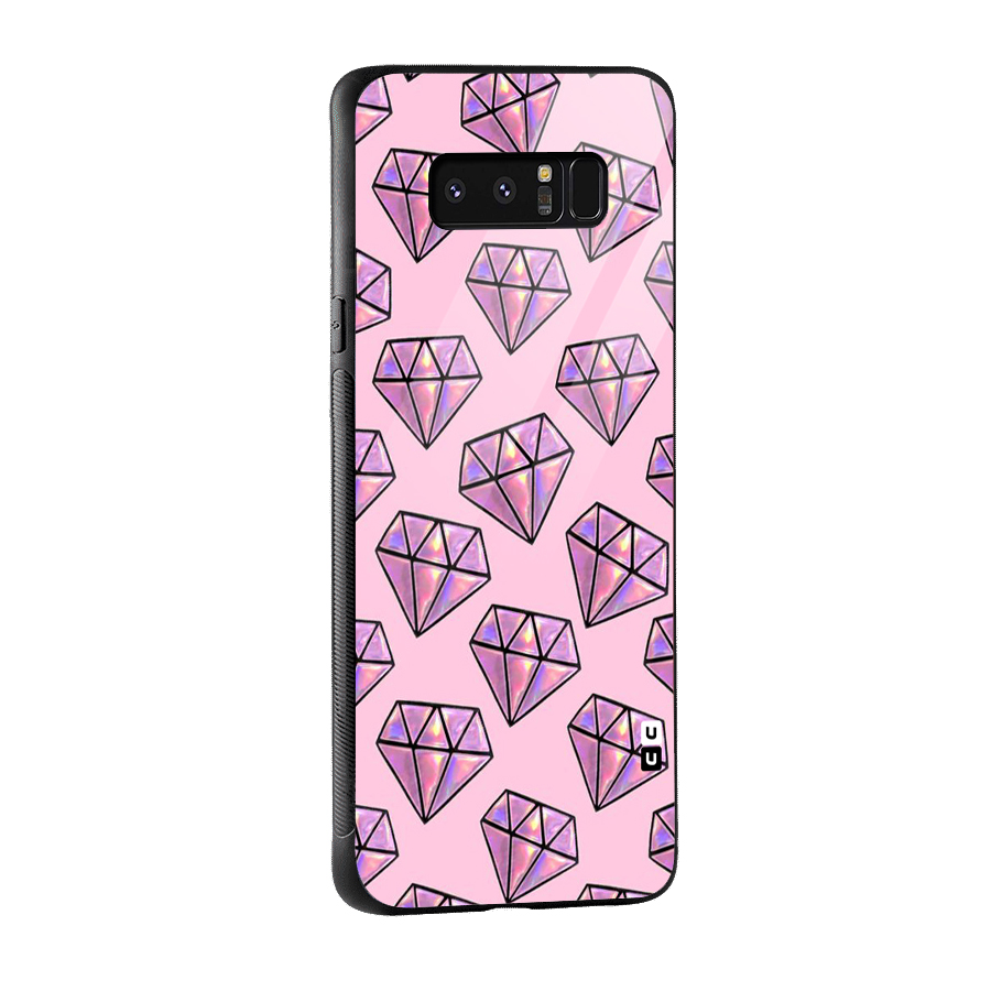 Purple Diamond Designs Glass Back Case for Galaxy Note 8