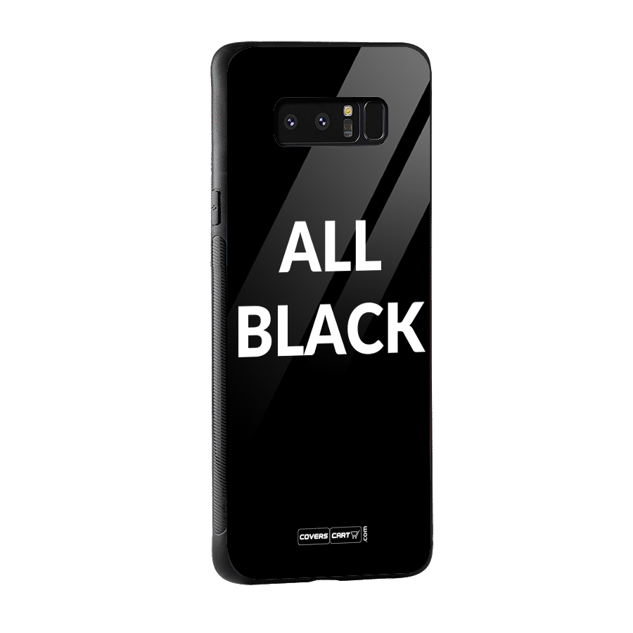 Raftaar All Black Glass Back Case for Galaxy Note 8