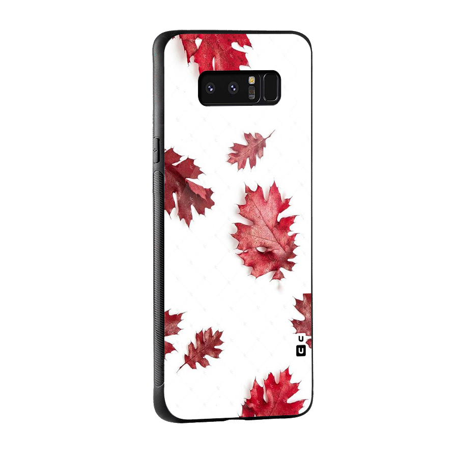 Red Appealing Autumn Leaves Glass Back Case for Galaxy Note 8