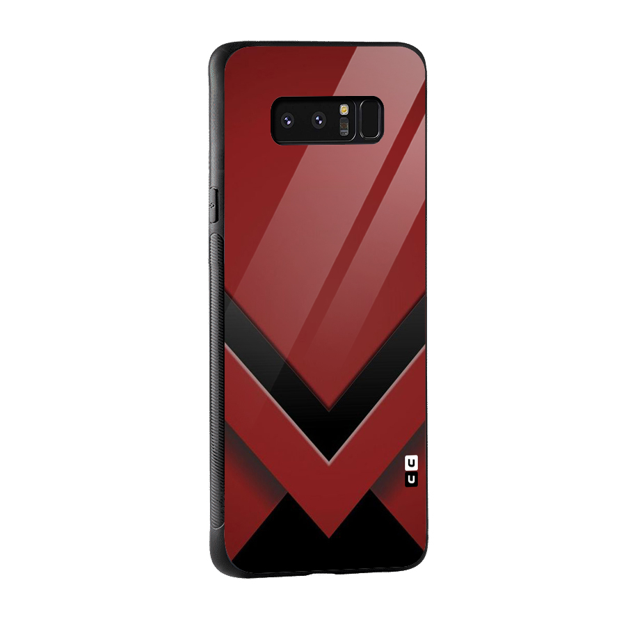 Red Black Fold Glass Back Case for Galaxy Note 8