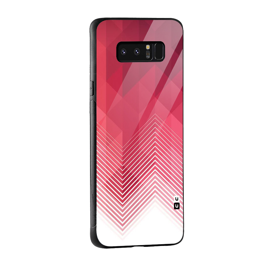 Red Chevron Abstract Glass Back Case for Galaxy Note 8