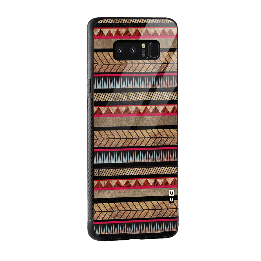 Red Indie Pattern Glass Back Case for Galaxy Note 8