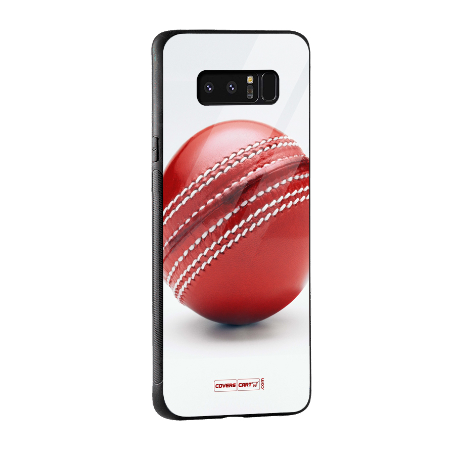 Red International Cricket Ball Glass Back Case for Galaxy Note 8