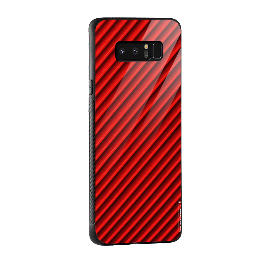 Red Rugged Stripes Glass Back Case for Galaxy Note 8