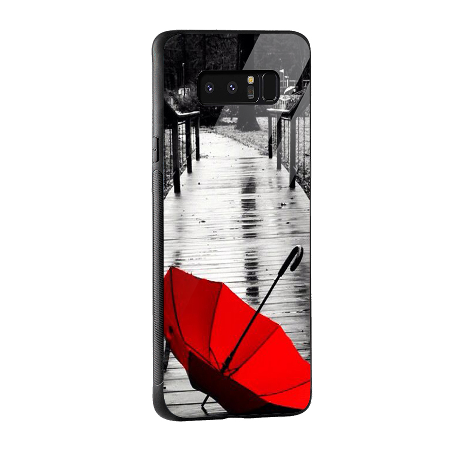Red Umbrella Glass Back Case for Galaxy Note 8