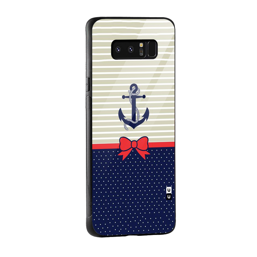 Ribbon Anchor Glass Back Case for Galaxy Note 8