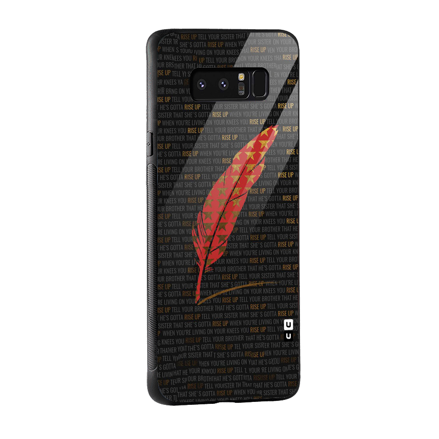 Rise Up Feather Glass Back Case for Galaxy Note 8