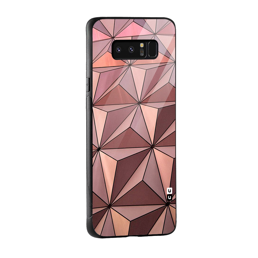 Rosegold Abstract Shapes Glass Back Case for Galaxy Note 8