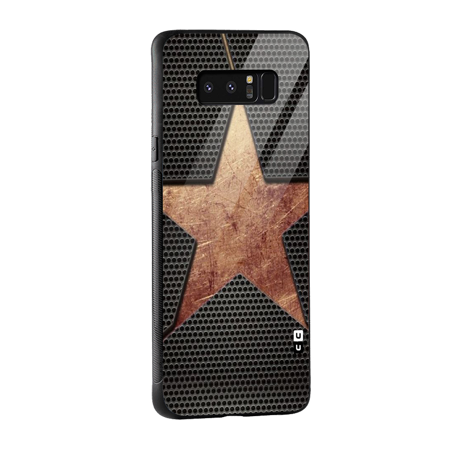 Rugged Gold Star Glass Back Case for Galaxy Note 8