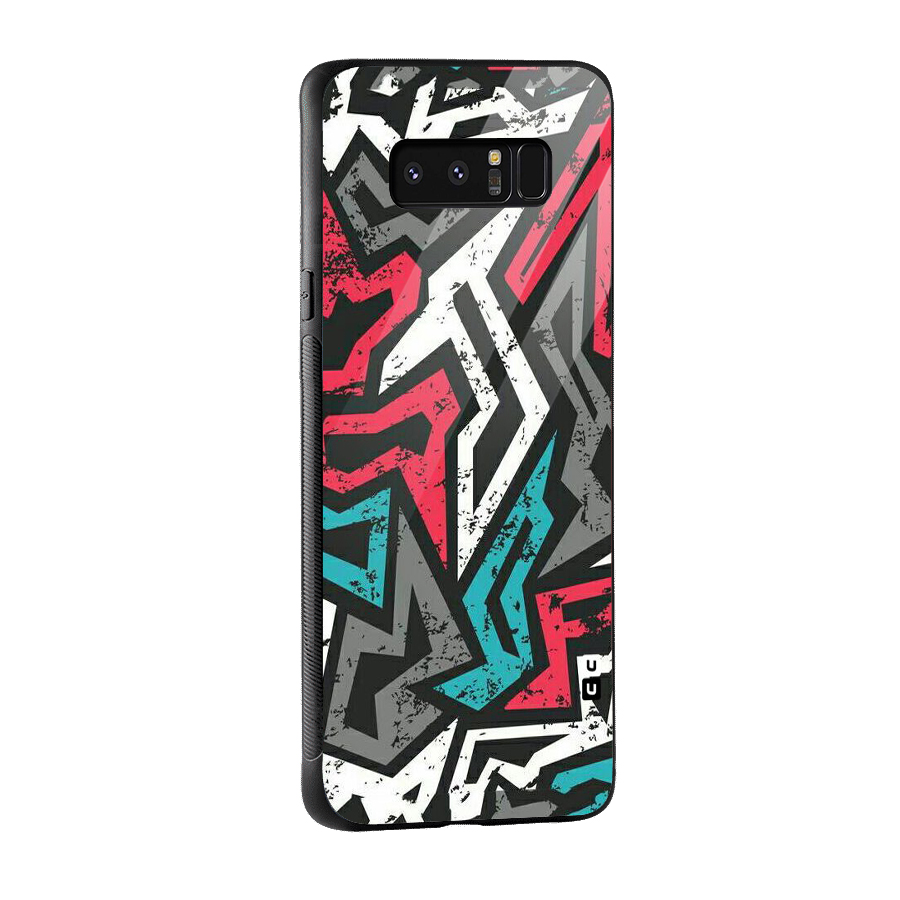 Rugged Strike Abstract Glass Back Case for Galaxy Note 8