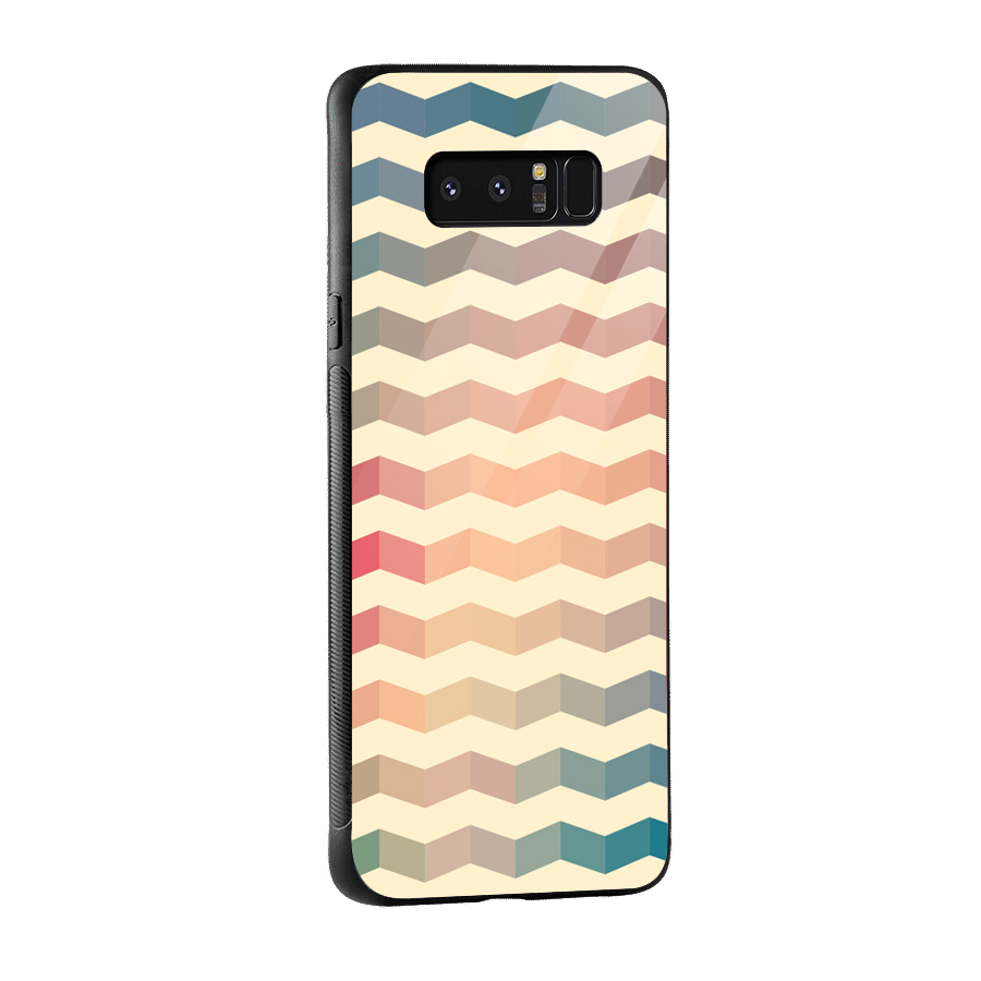 Seamless ZigZag Design Glass Back Case for Galaxy Note 8
