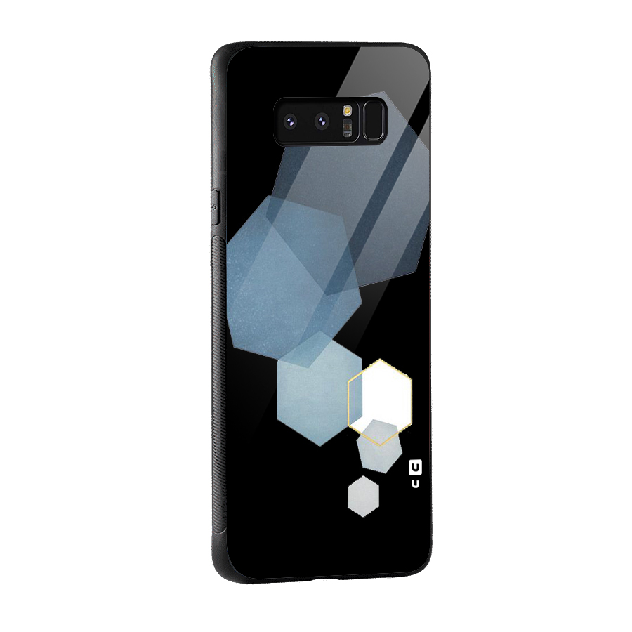 Shades Of Blue Shapes Glass Back Case for Galaxy Note 8