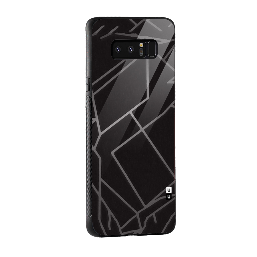 Silver Angle Design Glass Back Case for Galaxy Note 8