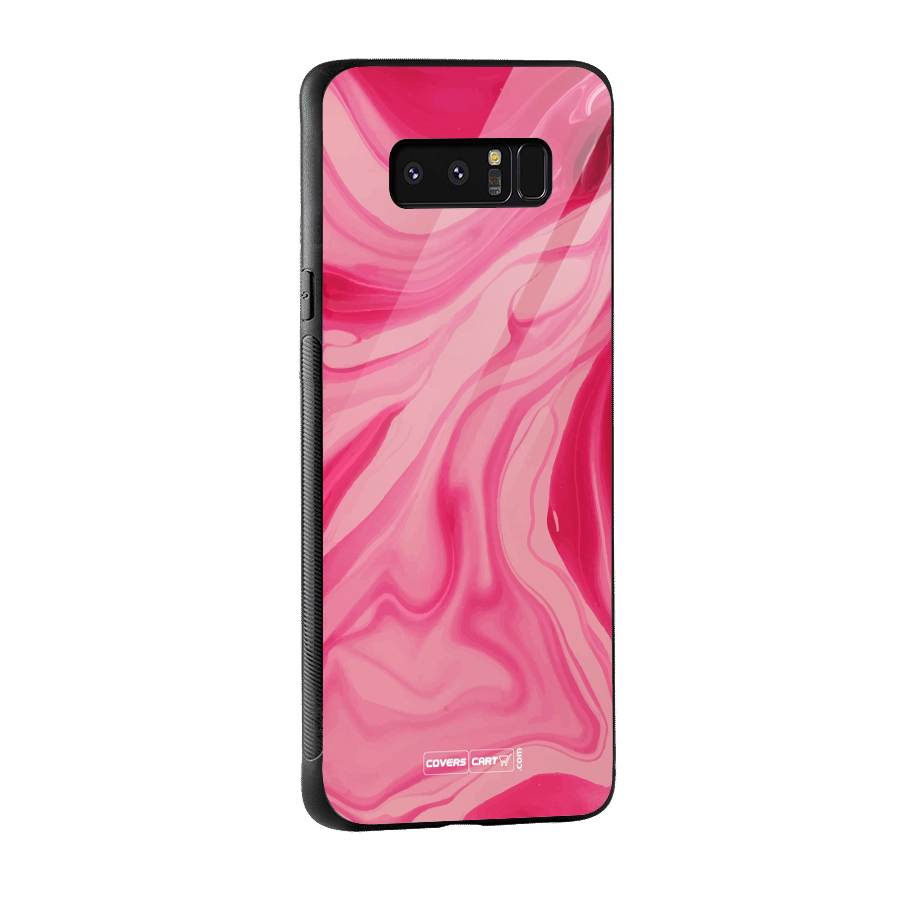 Sizzling Pink Marble Texture Glass Back Case for Galaxy Note 8