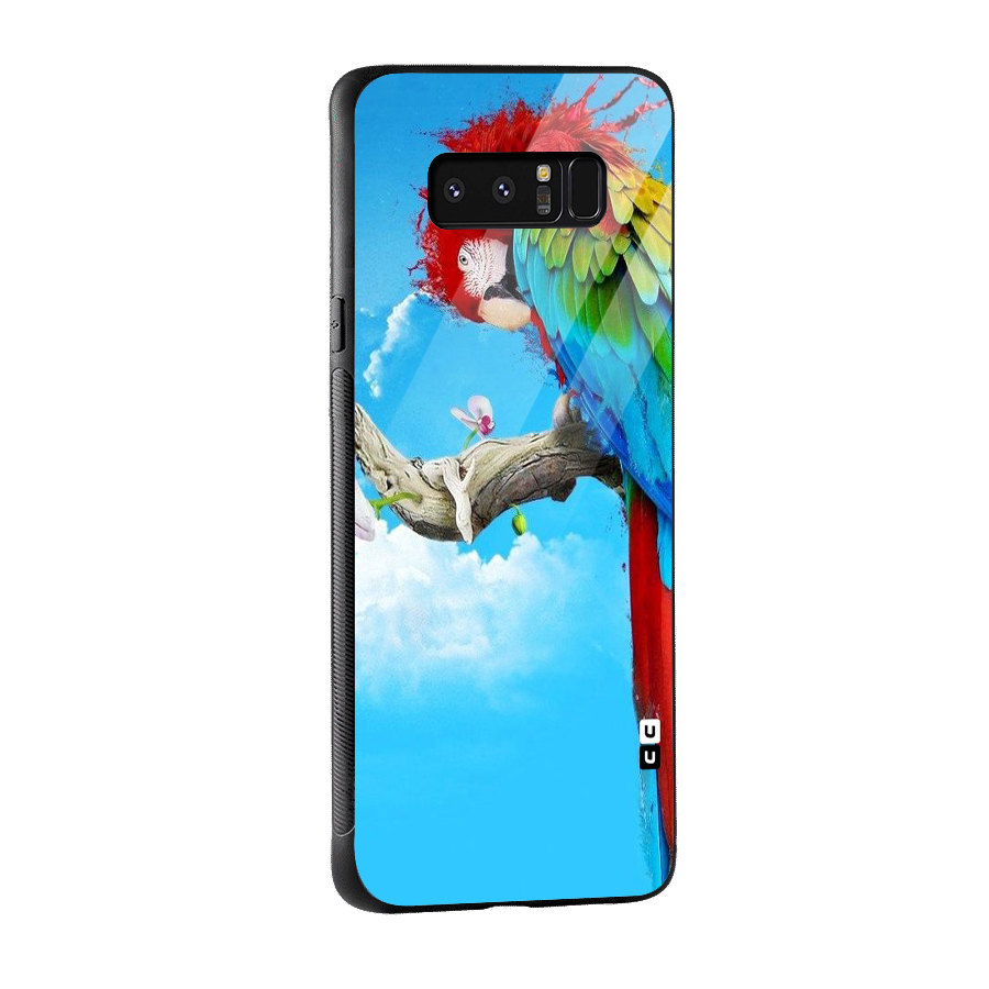 Sky Parrot Glass Back Case for Galaxy Note 8