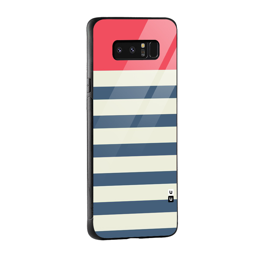 Solid Orange And Stripes Glass Back Case for Galaxy Note 8