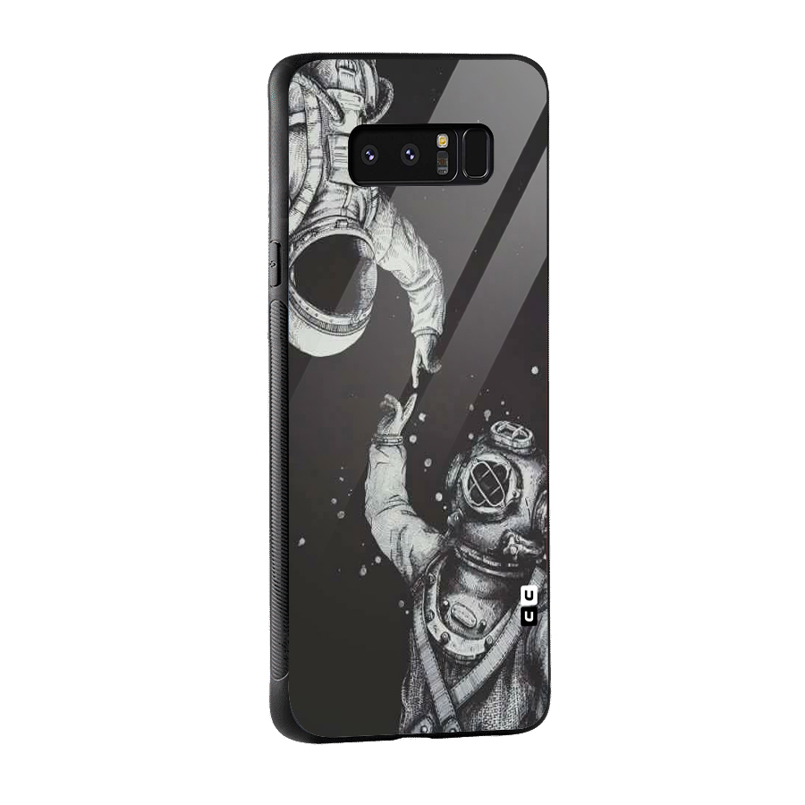 Space Meeting Glass Back Case for Galaxy Note 8