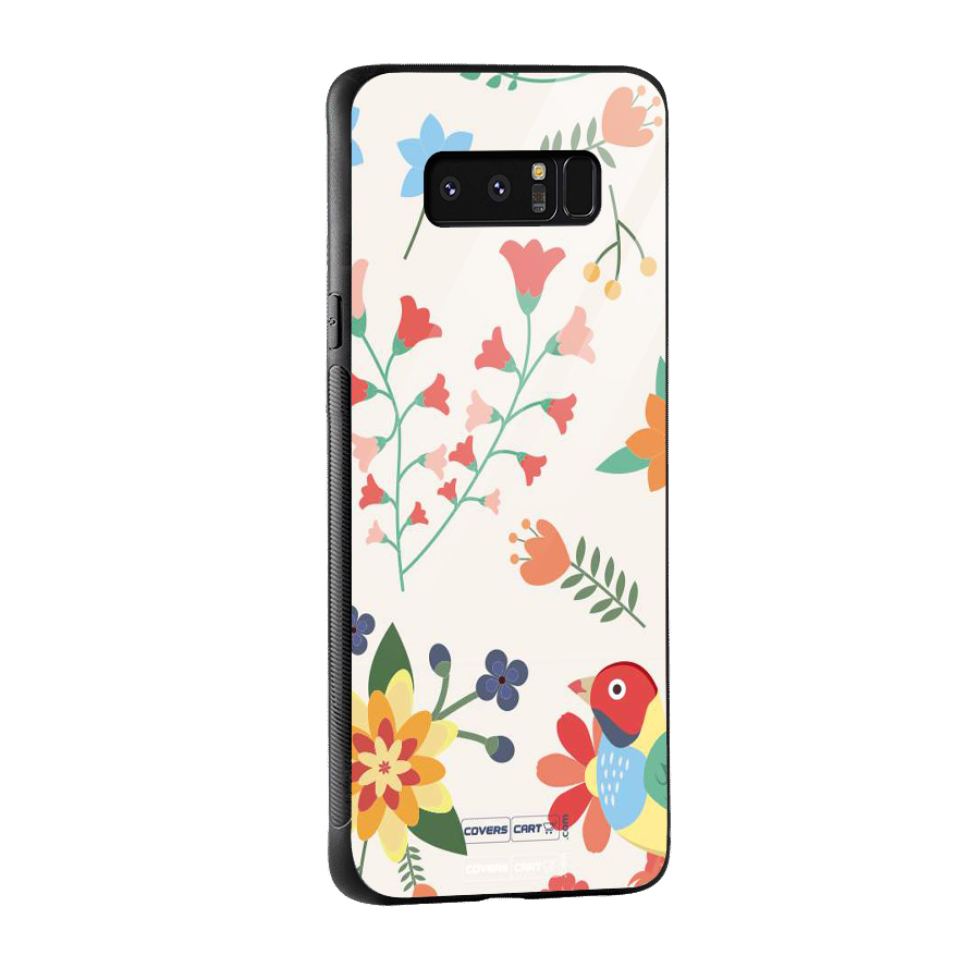 Spring Flowers Glass Back Case for Galaxy Note 8