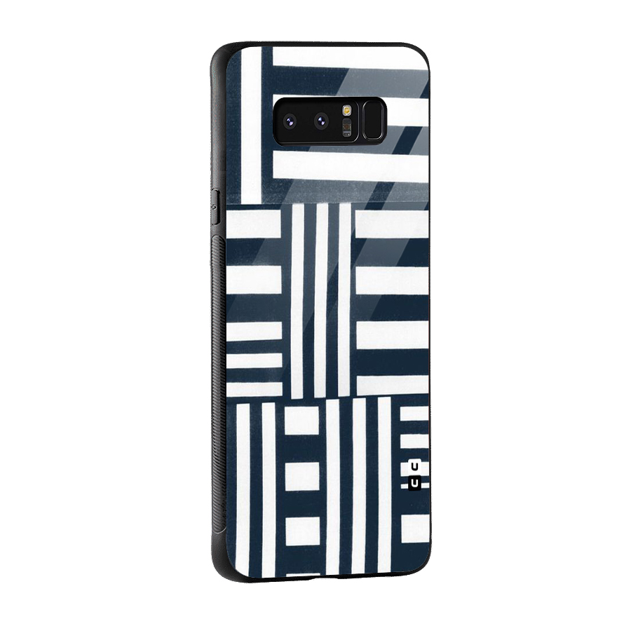 Square  Stripes Glass Back Case for Galaxy Note 8