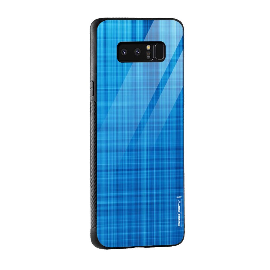 Stripe Blue Abstract Glass Back Case for Galaxy Note 8