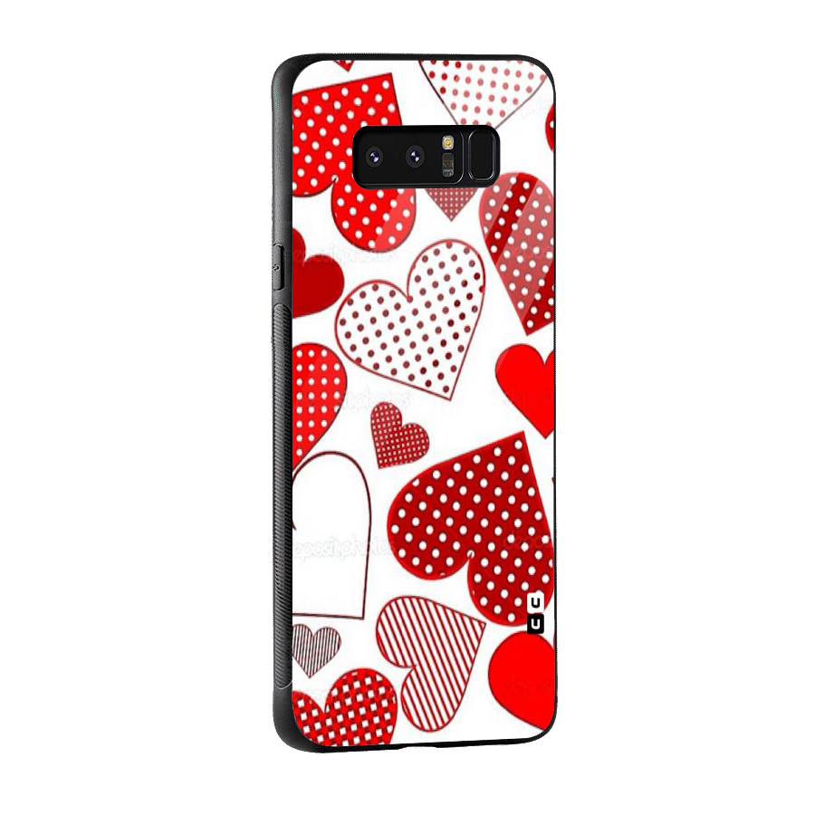 Style Hearts Glass Back Case for Galaxy Note 8