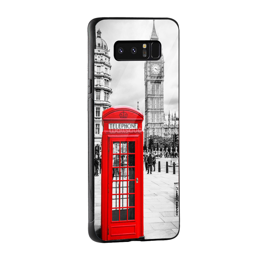 Telephone Booth Glass Back Case for Galaxy Note 8