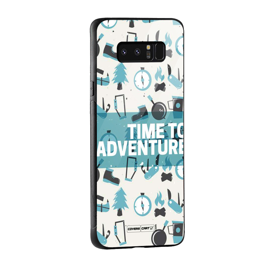 Time To Adventure Blazing Blue Glass Back Case for Galaxy Note 8