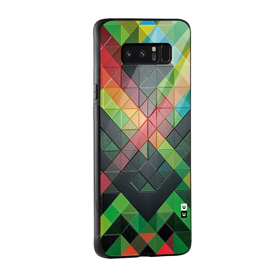 Too Much Colors Pattern Glass Back Case for Galaxy Note 8