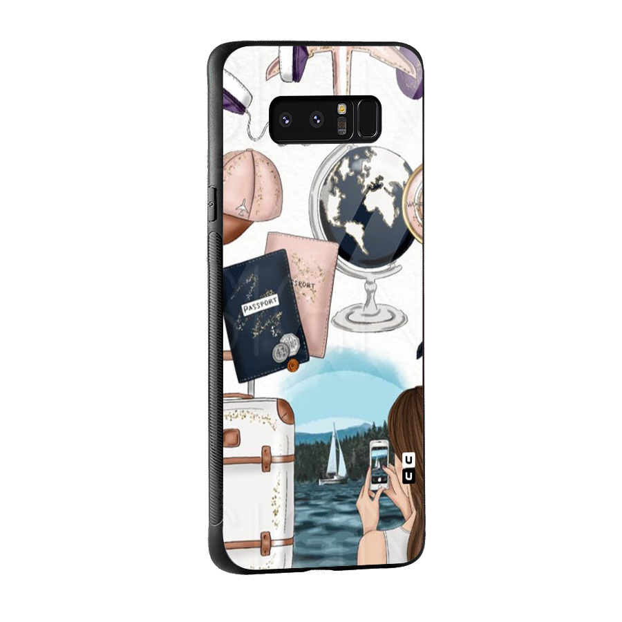 Travel Diaries Glass Back Case for Galaxy Note 8
