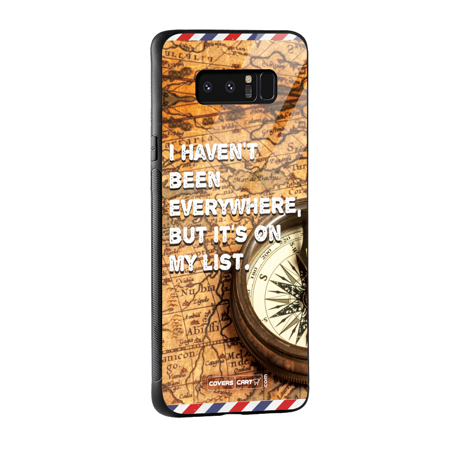 Travel Map Glass Back Case for Galaxy Note 8