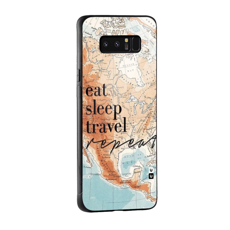 Travel Repeat Glass Back Case for Galaxy Note 8
