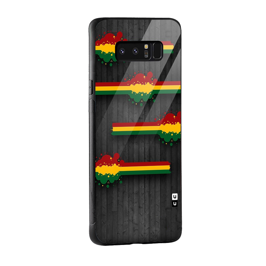 Tricolor Splash Design Glass Back Case for Galaxy Note 8